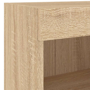 vidaXL Meuble TV mural 7 pcs avec lumières LED Chêne Sonoma Bois d'ingénierie