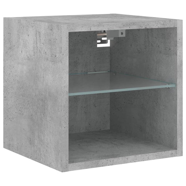 vidaXL Meuble TV mural 7 pcs avec lumières LED Gris béton Aggloméré