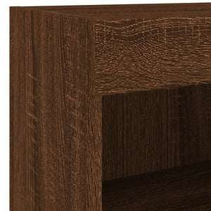 vidaXL Meuble TV mural 7 pièces avec lumières LED Chêne marron