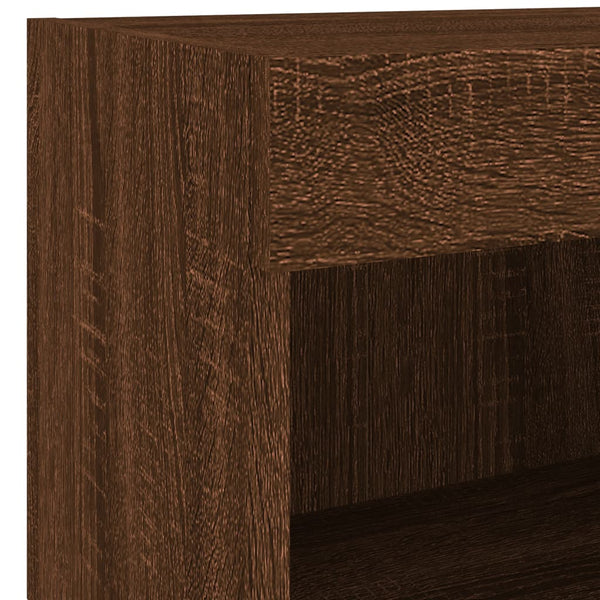 vidaXL Meuble TV mural 7 pièces avec lumières LED Chêne marron