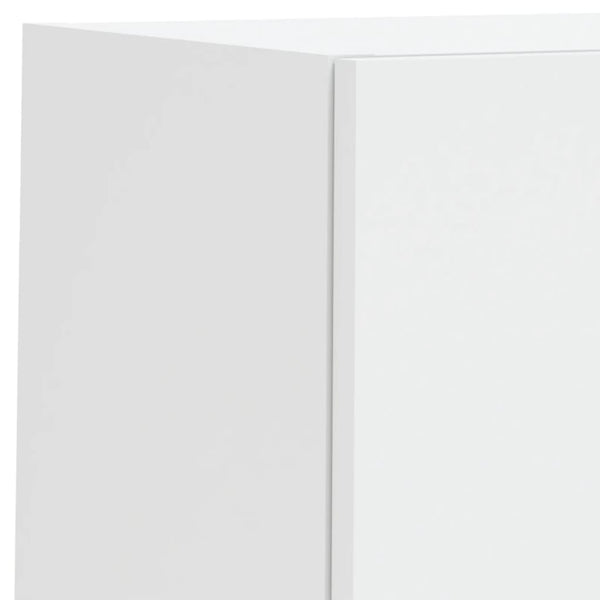 vidaXL Ensemble mural 8 pièces avec éclairage LED Blanc Bois d'ingénierie