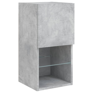 vidaXL Meuble TV mural 8 pcs avec éclairage LED Gris béton Bois d'ingénierie