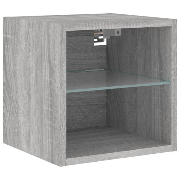 vidaXL Meuble TV, 8 pcs, avec lumières LED, aggloméré, chêne sonoma