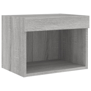 vidaXL Meuble TV, 8 pcs, avec lumières LED, aggloméré, chêne sonoma