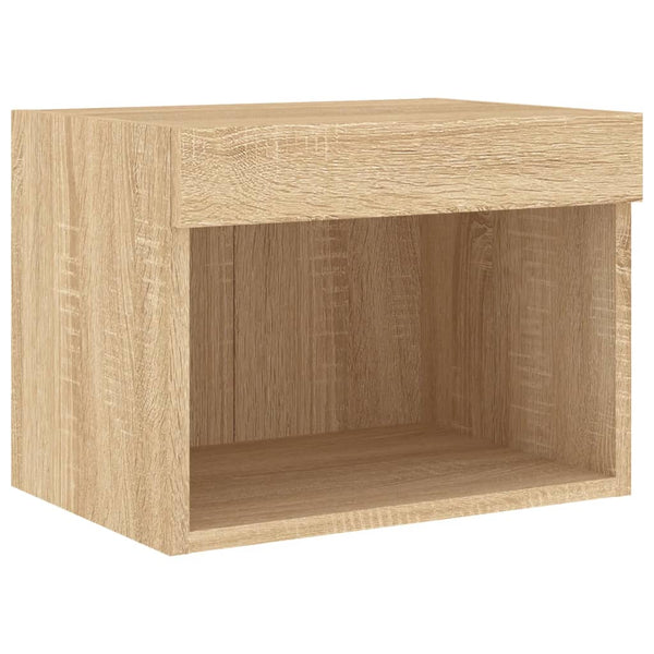 vidaXL Meuble TV mural 5 pcs avec éclairage LED Chêne Sonoma Bois d'ingénierie