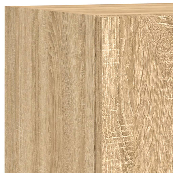 vidaXL Meuble TV mural 5 pcs avec éclairage LED Chêne Sonoma Bois d'ingénierie