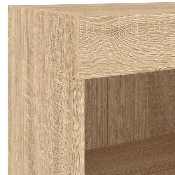 vidaXL Meuble TV mural 5 pcs avec éclairage LED Chêne Sonoma Bois d'ingénierie