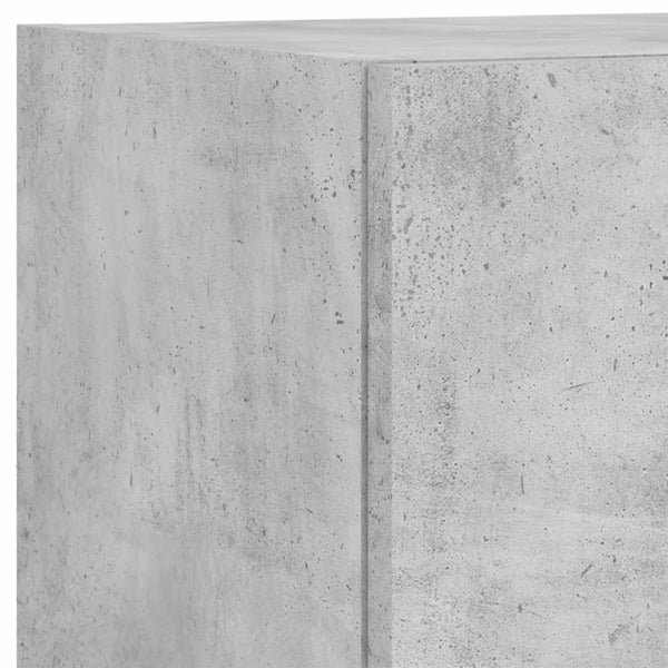 vidaXL Meuble TV 5 pièces avec éclairage LED Gris béton Bois d'ingénierie