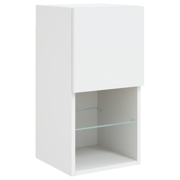 vidaXL Meuble TV mural 6 pcs avec éclairage LED Blanc Bois d'ingénierie