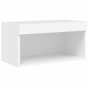 vidaXL Meuble TV mural 6 pcs avec éclairage LED Blanc Bois d'ingénierie
