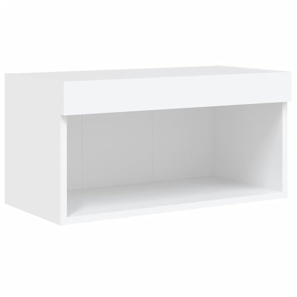 vidaXL Meuble TV mural 6 pcs avec éclairage LED Blanc Bois d'ingénierie
