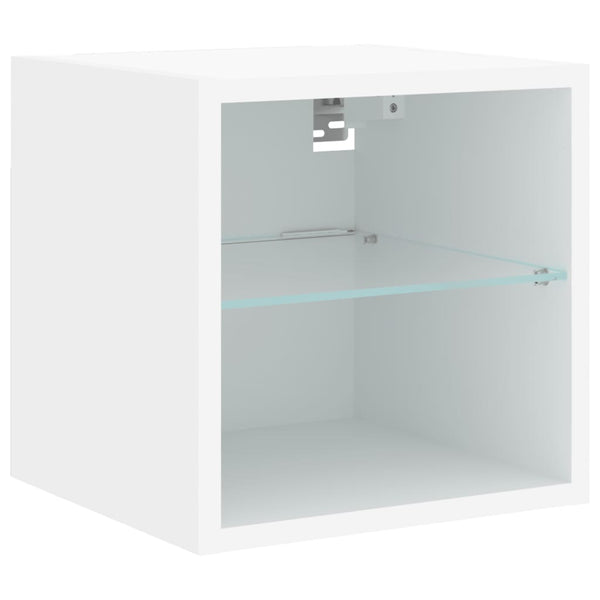 vidaXL Meuble TV mural 6 pcs avec éclairage LED Blanc Bois d'ingénierie