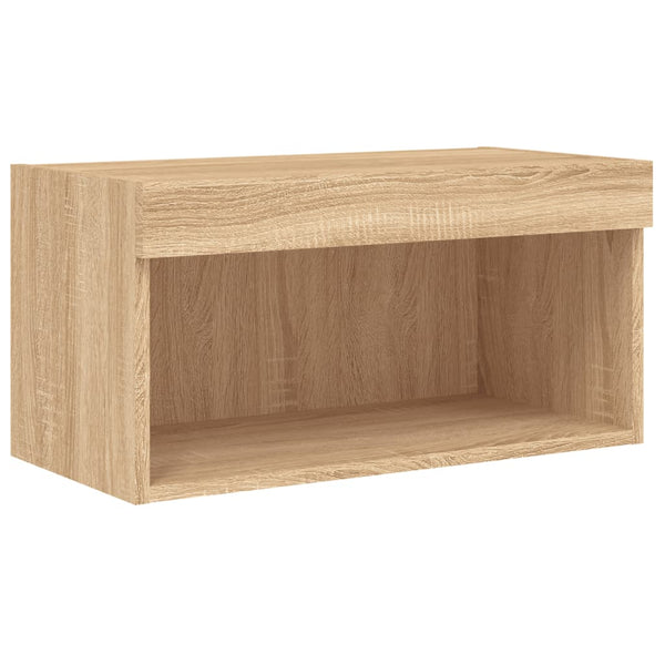 vidaXL Meuble TV mural 6 pcs avec éclairage LED Chêne Sonoma Bois d'ingénierie
