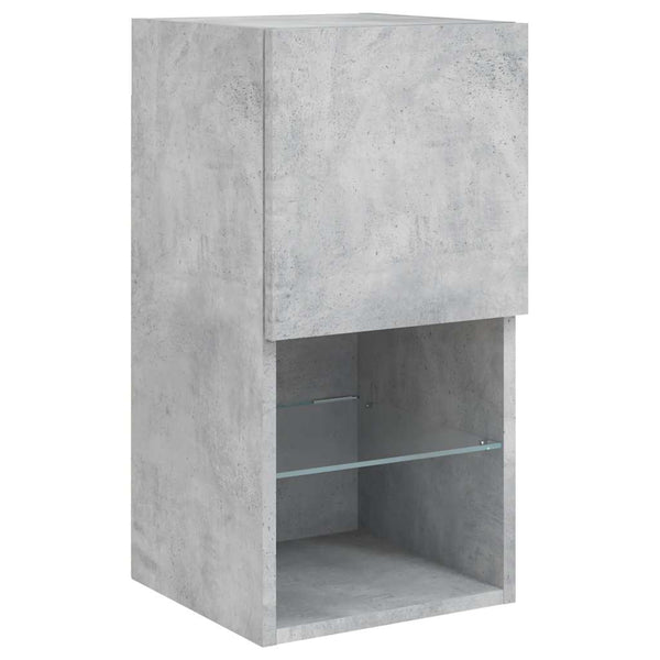 vidaXL Meuble TV, 6 pcs., avec éclairage LED, gris béton, bois d'ingénierie