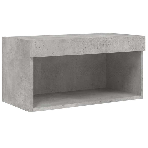 vidaXL Meuble TV, 6 pcs., avec éclairage LED, gris béton, bois d'ingénierie