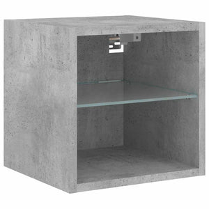 vidaXL Meuble TV, 6 pcs., avec éclairage LED, gris béton, bois d'ingénierie