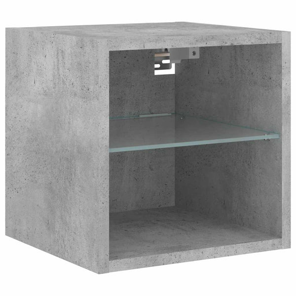 vidaXL Meuble TV, 6 pcs., avec éclairage LED, gris béton, bois d'ingénierie