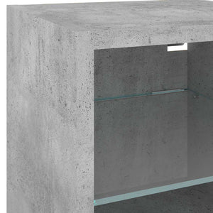 vidaXL Meuble TV, 6 pcs., avec éclairage LED, gris béton, bois d'ingénierie
