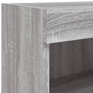 6-teilige Wohnwand mit LED Grau/Sonoma