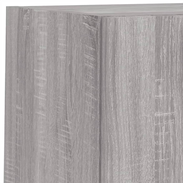 6-teilige Wohnwand mit LED Grau/Sonoma