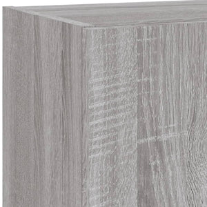 4-tlg. Wohnwand mit LED Grau Sonoma