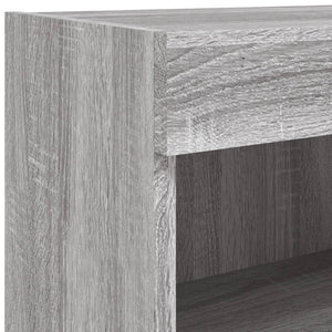 4-tlg. Wohnwand mit LED Grau Sonoma