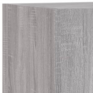 4-tlg. Wohnwand mit LED Grau Sonoma