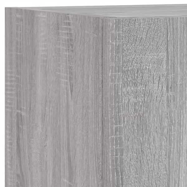 4-tlg. Wohnwand mit LED Grau Sonoma