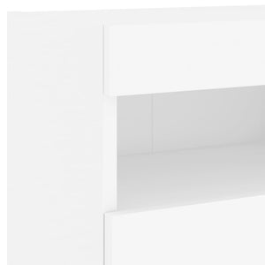 7-teilige TV-Wohnwand mit LED Weiß
