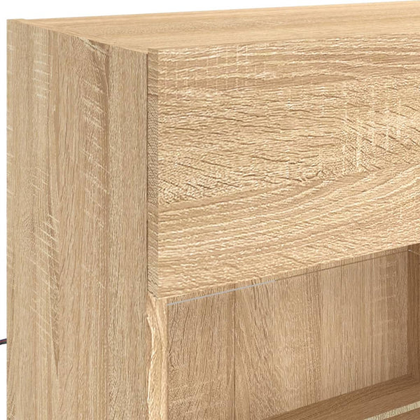 TV-Wohnwand 6-teilig mit LED Sonoma-Eiche