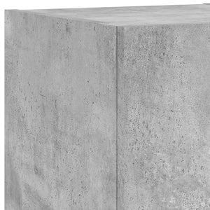 4-tlg. Wohnwand mit LED Betongrau