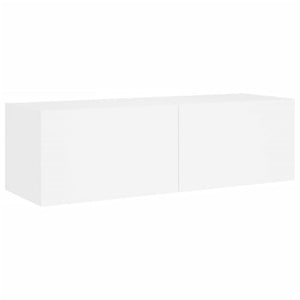 TV-Wohnwand mit LED-Beleuchtung, 5-teilig, Weiß