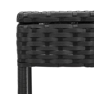 Schwarze Poly-Rattan Sonnenliege mit Tisch