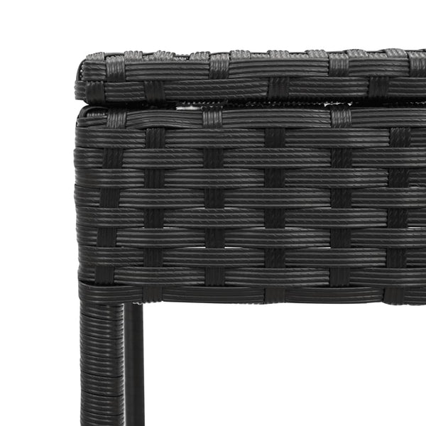 Schwarze Poly-Rattan Sonnenliege mit Tisch