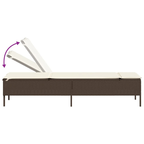 Poly Rattan Sonnenliege mit Tisch & Auflage