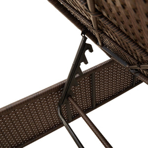 Poly Rattan Sonnenliege mit Tisch & Auflage