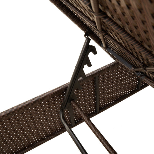 Poly Rattan Sonnenliege mit Tisch & Auflage
