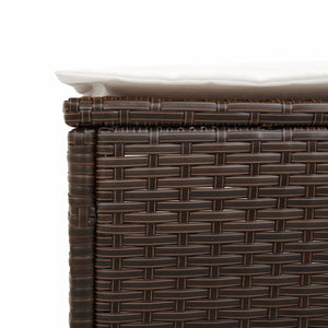 Poly Rattan Sonnenliege mit Tisch & Auflage