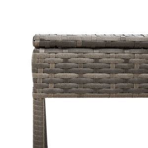 Graue Poly Rattan Sonnenliege mit Tisch