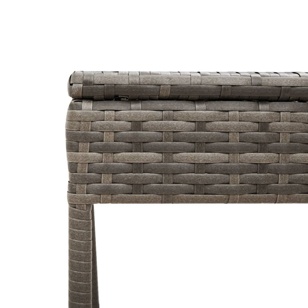 Graue Poly Rattan Sonnenliege mit Tisch