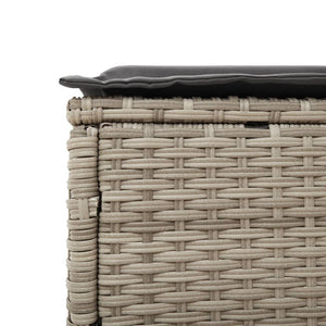 Sonnenliege mit Tisch Hellgrau Poly Rattan