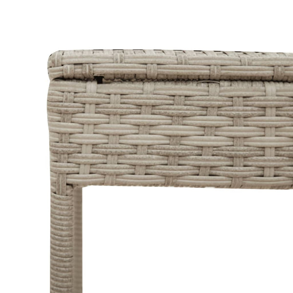 Sonnenliege mit Tisch Hellgrau Poly Rattan