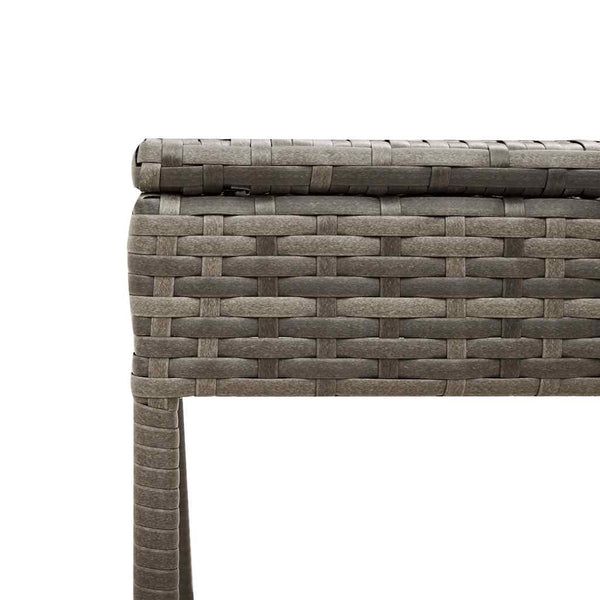 Graue Poly Rattan Sonnenliege mit Tisch & Kissen
