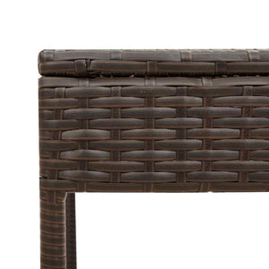 Sonnenliege Braun Poly Rattan mit Tisch & Kissen