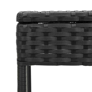 Schwarze Poly Rattan Sonnenliege mit Tisch & Kissen