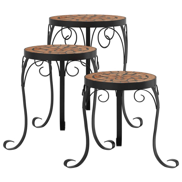 Terrakotta Pflanzenständer 3er Set