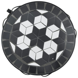 Pflanzenständer 3er Set Keramik Mosaik Schwarz/Weiß