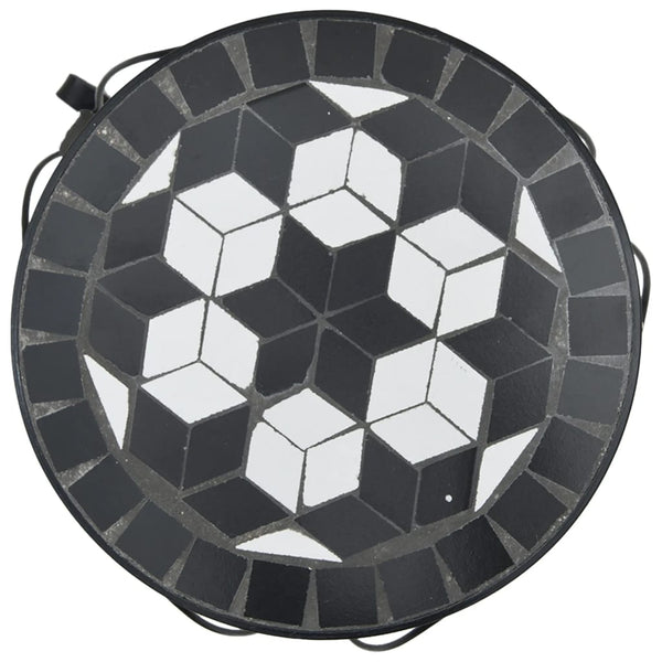 Pflanzenständer 3er Set Keramik Mosaik Schwarz/Weiß