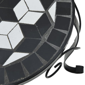 Pflanzenständer 3er Set Keramik Mosaik Schwarz/Weiß
