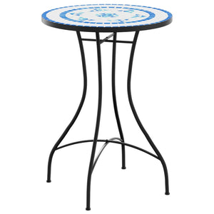 Mosaik Bistrotisch Blau-Weiß Ø50cm